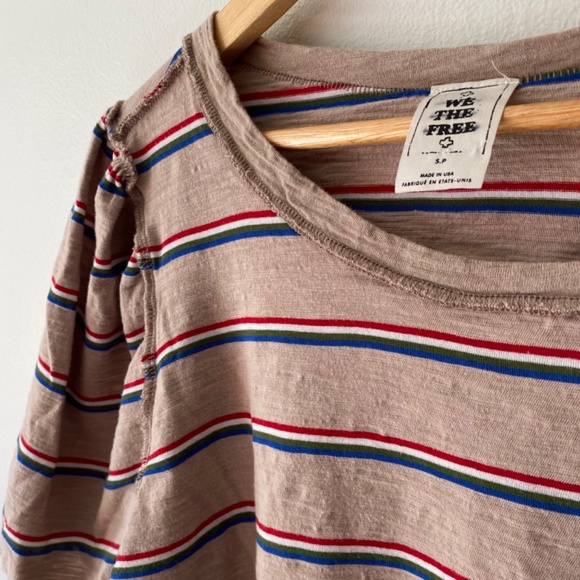 Free People Cropped Striped Tee - Picture 2 of 3